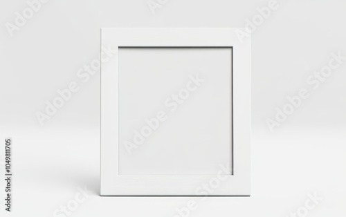 Polaroid Photo: A blank polaroid photo with a white border, positioned slightly angled on a white background 