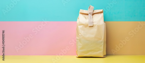 Lunch bag and food on a col...