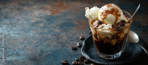 Affogato coffee with ice cr...