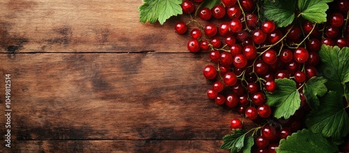 Fresh red currants with gre...
