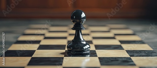 Black chess pawn set agains...