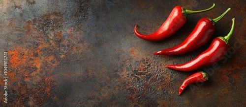 Cayenne chilli peppers on a...