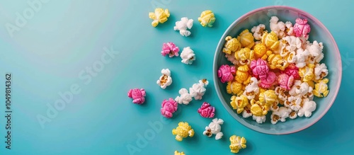 Colorful popcorn in a bowl ...