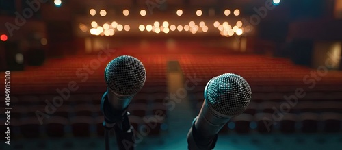 Close up of a microphone in...