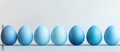 A row of ombre blue Easter ...