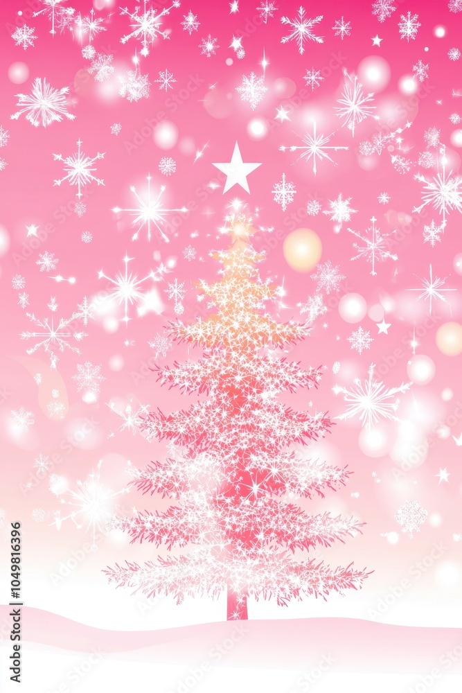 Fototapeta premium Sparkling Christmas Tree in a Winter Wonderland