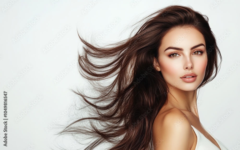 natural beauty woman isolated stock photo on white background 