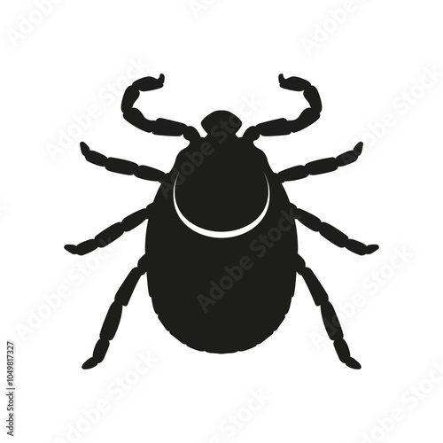 Silhouette of a mite. tick sign on a white background. Isolated object for web and application. Vector, illustration