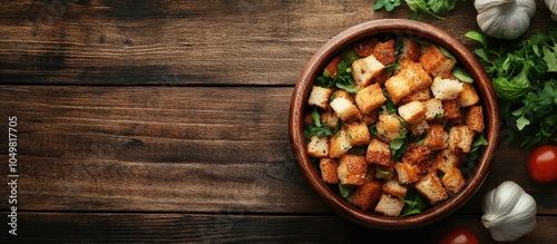 crouton salad dried bread d...