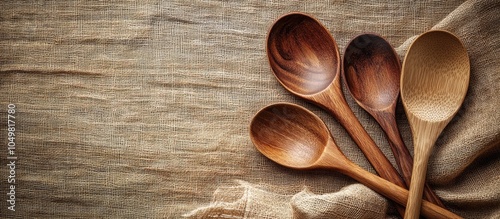 Background wooden spoons pl...