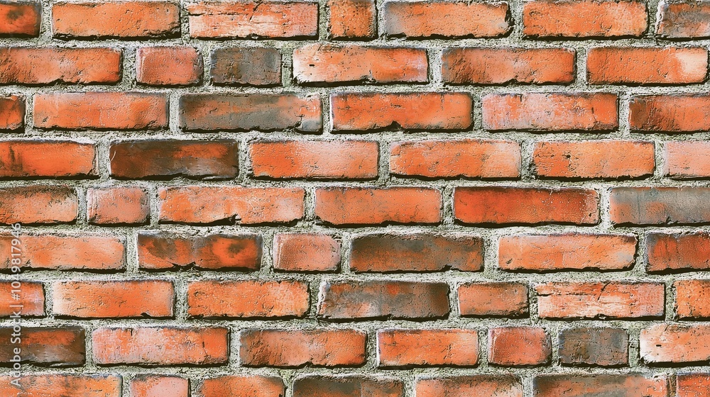 Naklejka premium Old vintage red brick wall facade- high-quality texture for concept interior design or architecture detail project