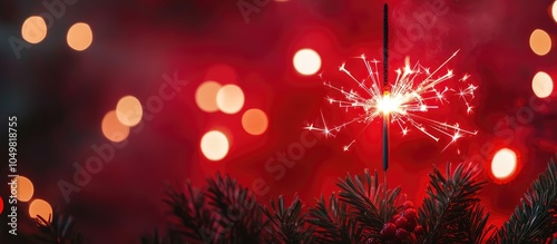 Christmas sparkler in fog w...