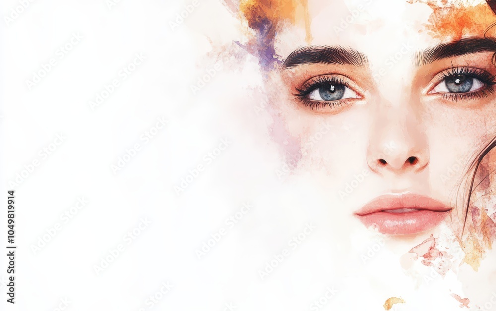 Fototapeta premium ideal skin portrait pretty woman on white background -