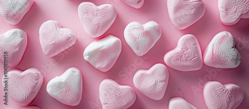 Heart shaped marshmallows o...