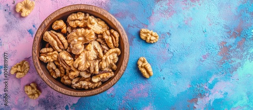 Walnut kernel halves in a w...