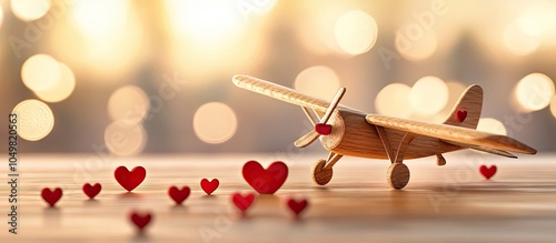 Small Wooden Airplane Leavi...