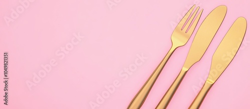 Top view of a golden knife ...