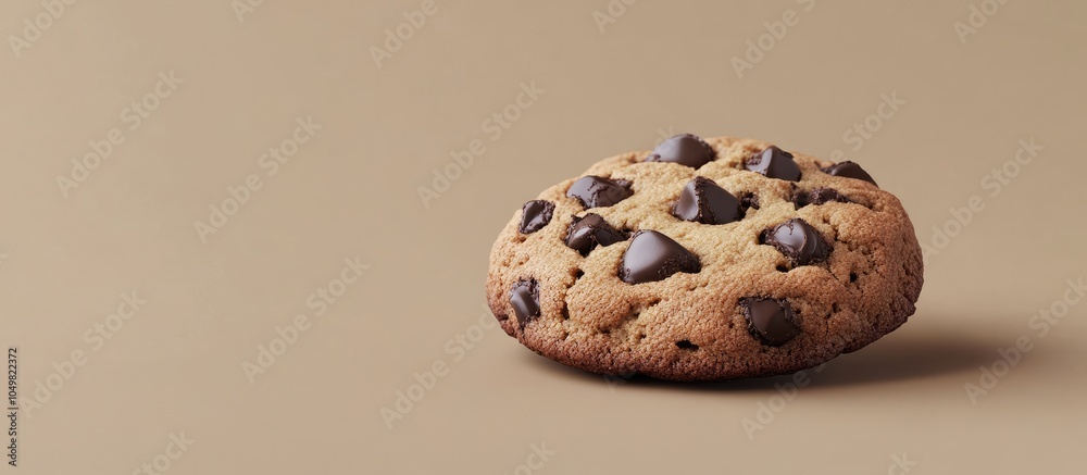 Chocolate cookie on a simple background. with copy space image. Place for adding text or design Chocolate cookie on a simple background. with copy space image. Place for adding text or design
