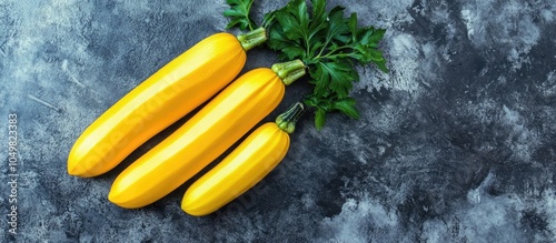 Bright yellow zucchini Fres...