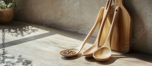 wooden culinary tools. with...