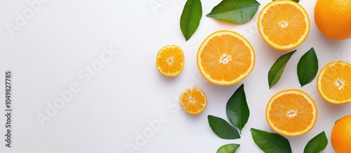 Fresh juicy oranges accompa...