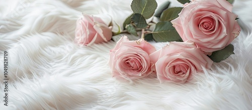 Fresh pink roses on a soft ...