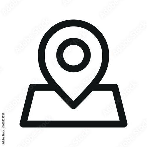 Placeholder UI icon, shop address simple line user interface vector symbol