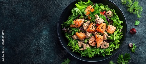 fish salad with canned salm...