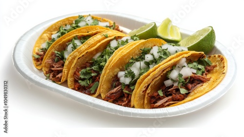 Vibrant Tacos with Fresh Toppings on a White Plate