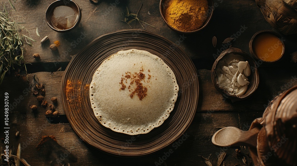South Indian breakfast scene with Appam, rich stew, and Kerala spices ...