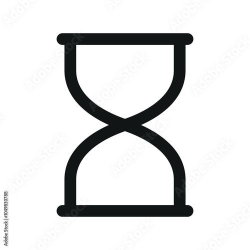 Hourglass UI icon, sandglass simple line user interface vector symbol