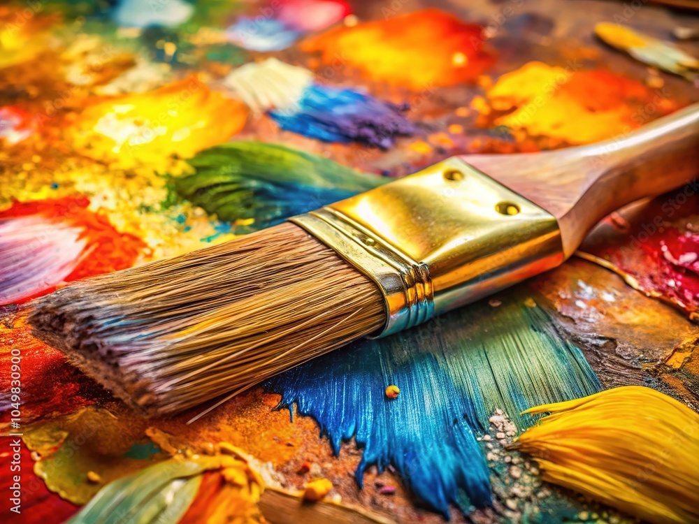 Fototapeta premium Rich earthy neutral colors blend harmoniously, showcasing unique paint brush strokes that create stunning textures, perfect for elevating artistic design projects and visuals.