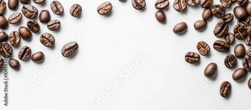 Wallpaper Mural Roasted coffee beans set against a white background copy space Torontodigital.ca