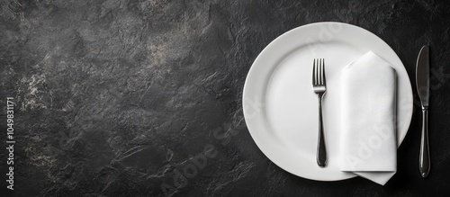 White craft plate cutlery a...