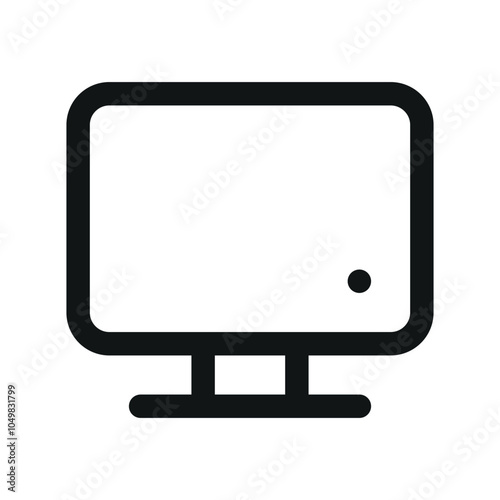 Monitor screen UI icon, TV display simple line user interface vector symbol