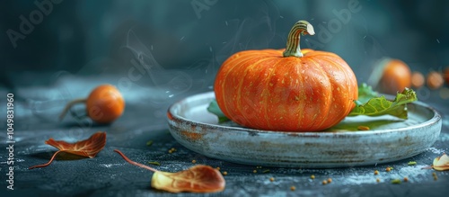 Pumpkin with chard presente...