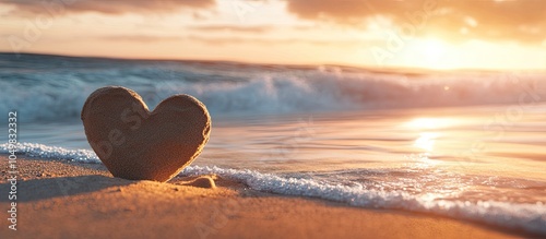 Heart created in the sand w...