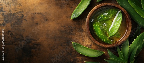 Cut aloe vera stem and gel ...