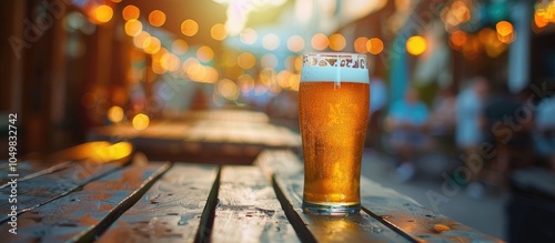 Cold beer in a glass on the...
