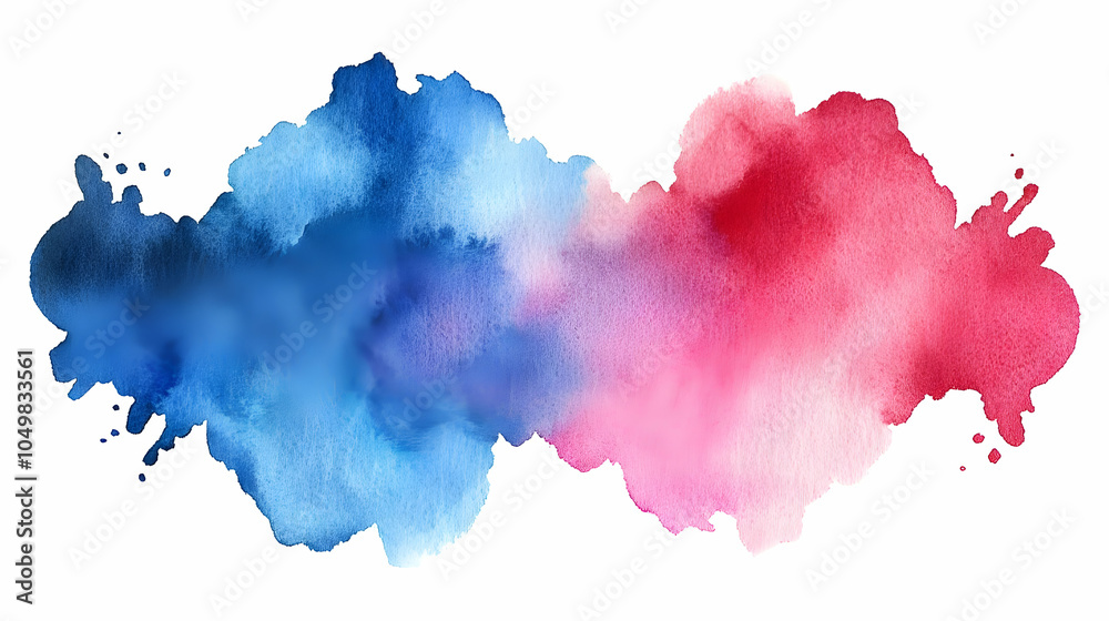 Blue and Red Watercolor Abstract Background