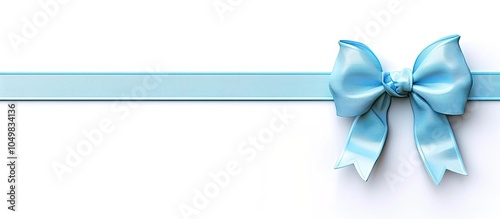 Lovely blue bow on a white ...