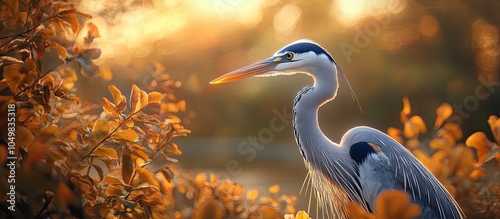 Portrait of a blue heron am...