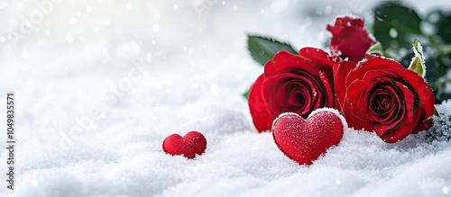 Red roses and a heart in th...