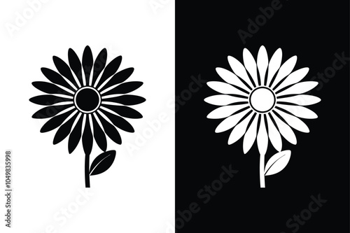 A beautiful design icon of daisy flower ,Vector daisy chamomile isolated on white background.