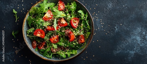 Fresh salad with sesame on ...