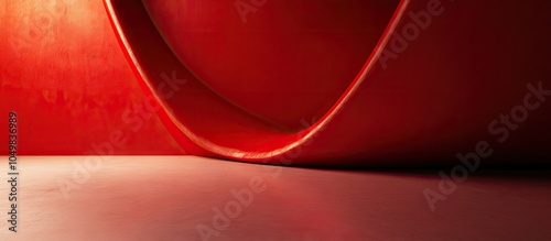 Red abstract shaped studio ...