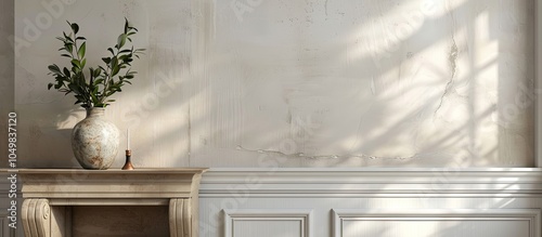 Fireplace mantle featuring ...