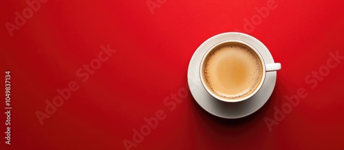 Coffee cup on a red backgro...