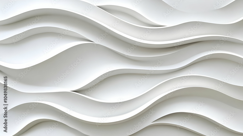 Obraz premium White Wave Abstract 3D Background