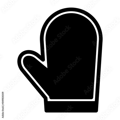 cooking glove icon in glyph style. Black fill 
